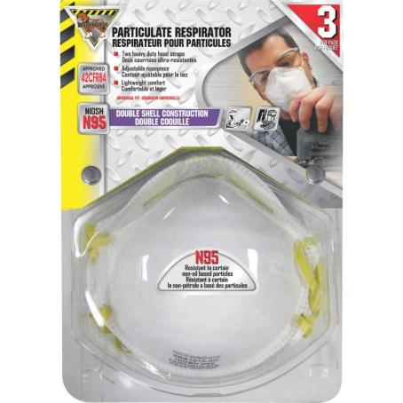 Respirator, Disposable, N95, 3/pkg