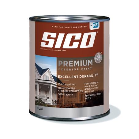 Paint, Exterior, Acrylic Latex, SICO PREMIUM, Flat, Medium Base, 946 ml