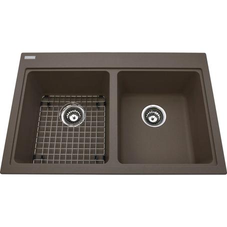 Kitchen Sink, Double Bowl, Drop-In, Granite STORM, 31