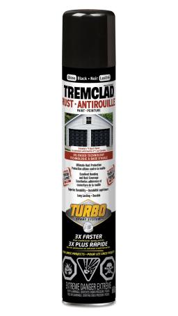 Spray Paint, Tremclad, 3X Turbo Spray, GLOSS BLACK, 680 gram