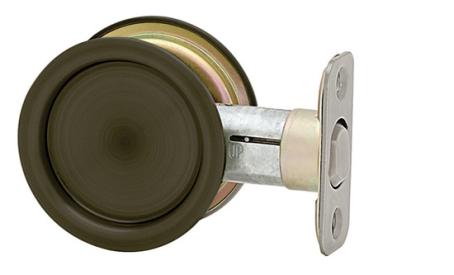 Pocket Door Passage Lock, Round, VENETIAN BRONZE, Weiser