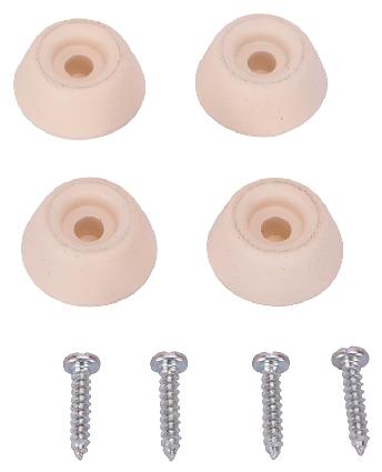 Protective Bumpers, Screw-On, WHITE Rubber, 7/8