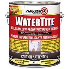 Paint, Interior, Zinsser Watertite, Mould & Mildew-Proof Waterproofing, White, 3.7 liter
