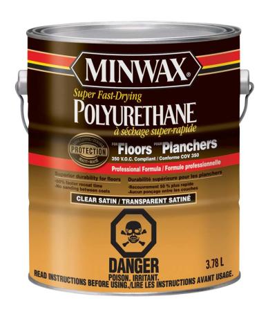 Floor Finish, Fast-Dry Polyurethane, Satin, 3.78 liter, Minwax