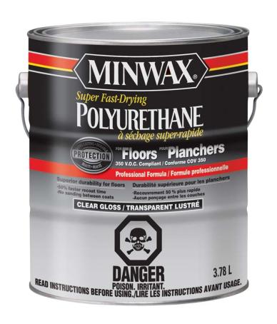 Floor Finish, Fast-Dry Polyurethane, Gloss, 3.78 liter, Minwax