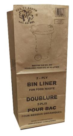 Food Waste Bag, Large, 10/pkg (fits 80 liter Green Bin curbside containers), Bag-To-Earth