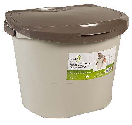 Kitchen Compost Bucket, Green Bin, 7-Liter, w/Lid & Handle