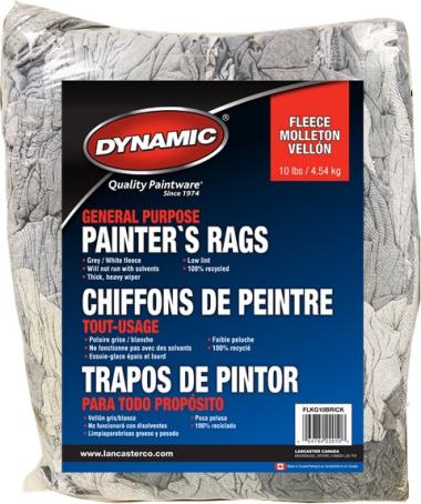 Painters Rags, Dynamic, Recycled Grey/White Fleece, 10 lb (4.54 kg)