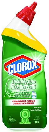 Toilet Bowl Cleaner, CLOROX w/Bleach, Fresh Scent, 709 ml
