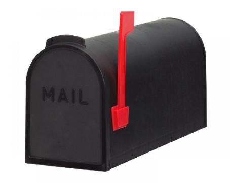 Mailbox, Rural, Plastic, BLACK (mounts on post)