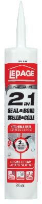 Caulking, Lepage 2 in 1 Seal and Bond Acrylic, Kitchen & Bath, CLEAR, 295ml