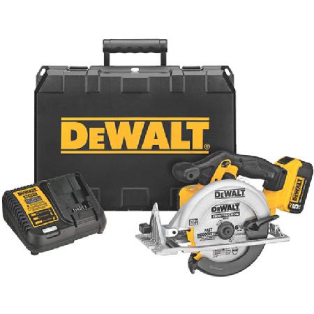 Circular Saw, Cordless, w/20 volt 5.0 Ah Battery, Charger & Case, DEWALT