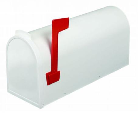 Mailbox, Rural, Plastic, WHITE Plastic (mounts on post)