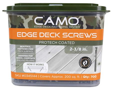 Deck Screw, CAMO Trimhead, ProTech Coated,  w/2 Driver Bit, 2-3/8