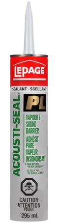 Acoustical Sealant, Lepage PL, Black, 295 ml
