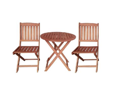 Bistro Set, 2 Chairs w/ Table, Koa Wood, Seasonal Trends