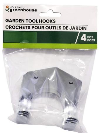 Garden Tool Hook, Zinc-Plated, 4/pkg