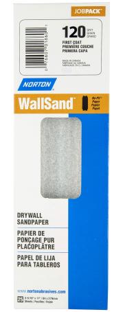 Sandpaper, WALLSAND for Drywall, 120 grit, 25/pkg