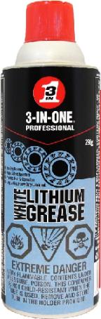 Lubricant, 3-in-1 White Lithium, 290 gram spray