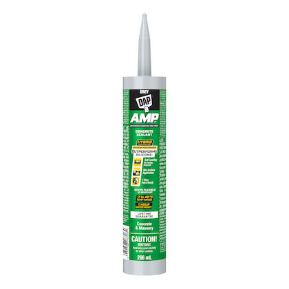 Caulking, Dap AMP, Concrete and Masonry Sealant, GREY, 266 ml