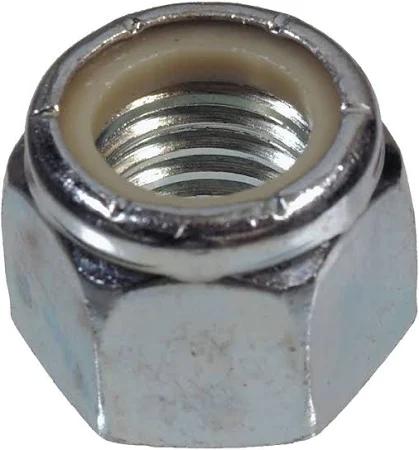 Lock Nut, Metric, 4 mm, Zinc-Plated, 8/pkg