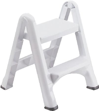 Step Stool, Folding, 25 inch, WHITE, Rubbermaid