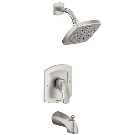 Tub/Shower Faucet, Spot-Resistant STAINLESS STEEL, Moen ZARINA