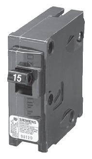 Circuit Breaker, Siemens, 15 amp Single Pole, Q115 (fits EQ, EQL, SEQ, EQG, PL and ES)