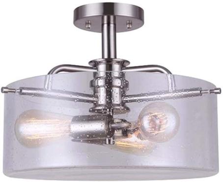 ALBANY, 3 Lt Flush Mount, Seeded Glass, 60W Type A, 14 1/2
