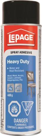 Contact Cement, Spray Adhesive, Lepage Pres-Tite Blue, 468 gram spray