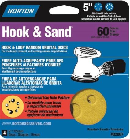 Sanding Disc, Universal Hole, Hook & Loop, 5