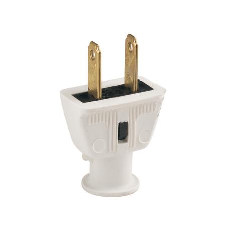 Electrical Plug, 2-Prong, Flat, 15 Amp/125 Volt, WHITE