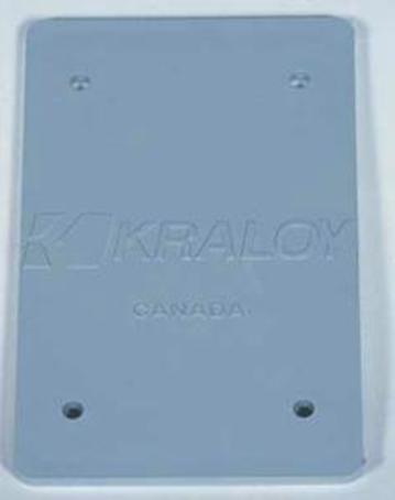 Weatherproof Blank Cover Plate, for Single-Gang Box, Grey PVC