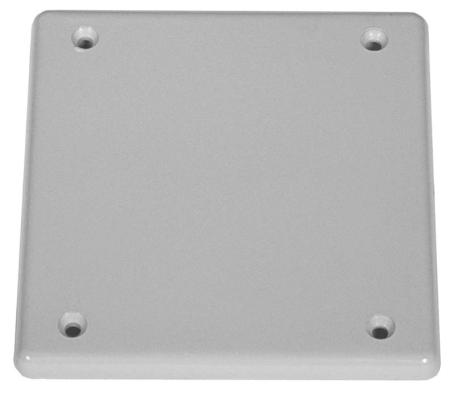 Weatherproof Blank Cover Plate, for Double-Gang Box, Grey PVC