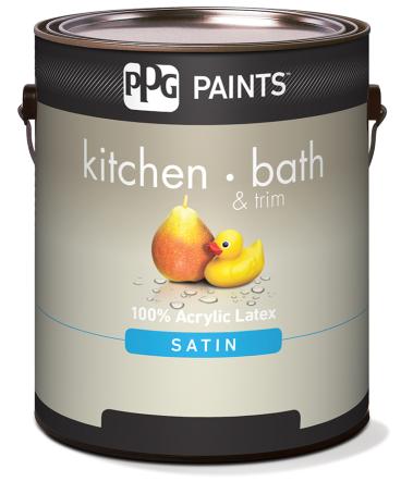 Paint, Interior, Acrylic Latex, KITCHEN & BATH, Satin, White/Pastel Base, 946 ml