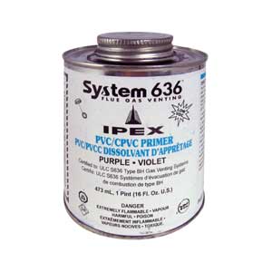 PVC/CPVC Primer, System 636, Purple, Dabber Top, 473 ml (for flue gas venting)