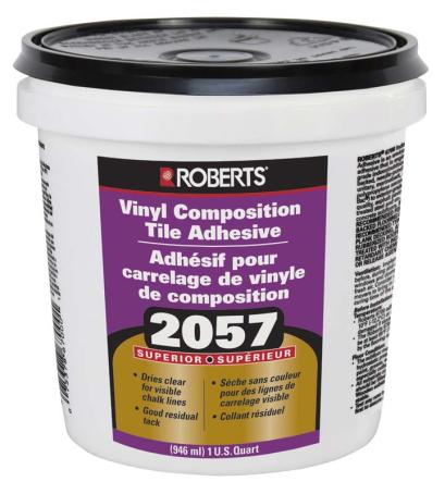 Tile Adhesive, for Vinyl Composition Tile RTU, Roberts #2057, 946 ml (VCT tile)