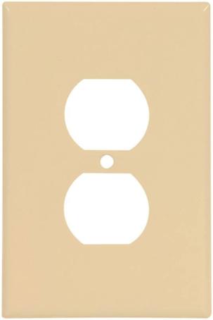 Cover Plate, Duplex Receptacle, Oversized, Ivory