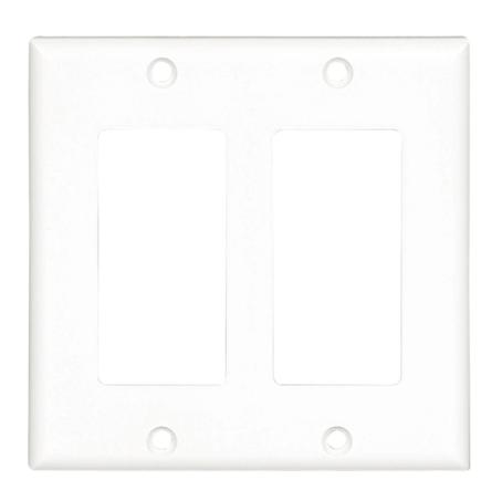 Cover Plate, Decora, Double Gang, WHITE