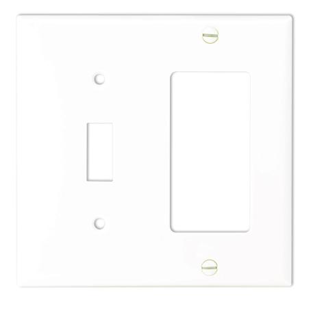 Cover Plate, Combination Switch/Duplex Receptacle, White