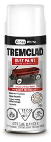Tremclad Rust Paint, Gloss White, 340 gram Spray