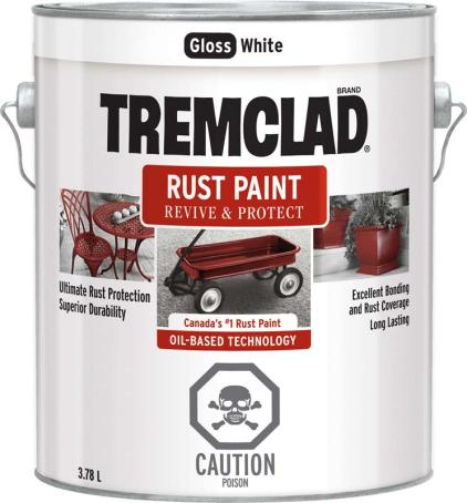 Tremclad Rust Paint, Gloss White, 3.78L