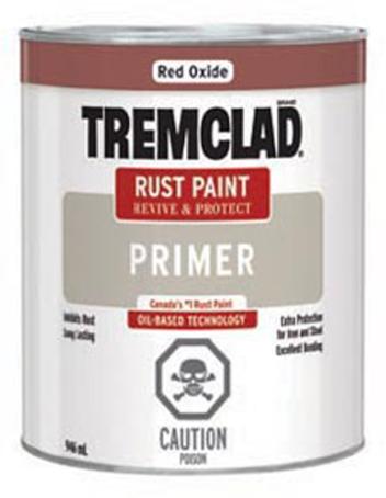 Tremclad Rust Paint, Red Oxide Primer, 946 ml