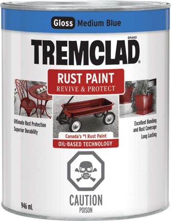 Tremclad Rust Paint, Medium Blue, 946 ml