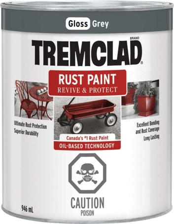 Tremclad Rust Paint, Grey, 946 ml