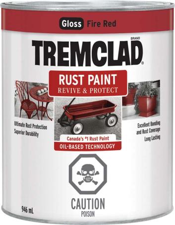 Tremclad Rust paint, Fire Red, 946 ml