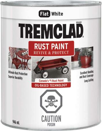 Tremclad Rust Paint, Flat White, 946 ml