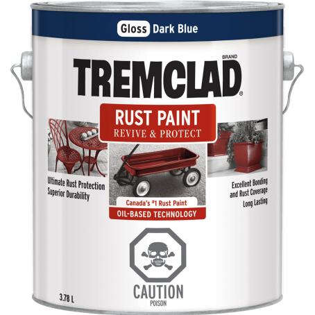 Tremclad Rust Paint, Dark Blue, 3.78 liter