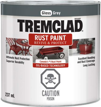 Tremclad Rust Paint, Grey, 237 ml