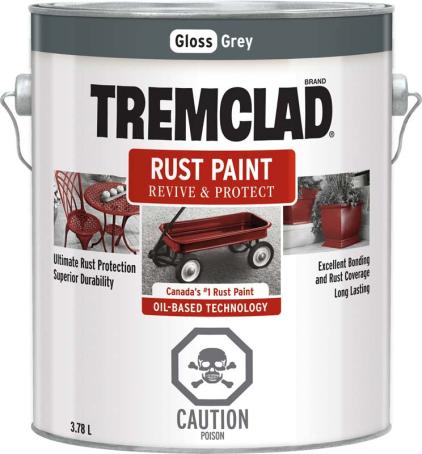 Tremclad Rust Paint, Grey, 3.78 liter